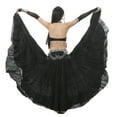 thumbnail image 3 of 720 degree Length 37.8" Tribal Dance Skirt Belly Dance Skirt Gypsy Skirt Big Swing Skirt Flax Dance skirt,black, 3 of 8