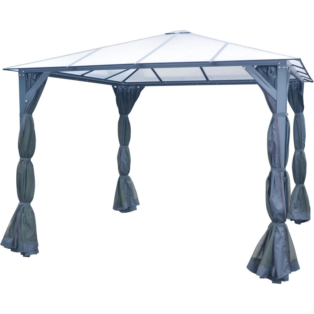 Hanover 10Ft. x 10Ft. Aluminum Hardtop Gazebo with Polycarbonate Roof