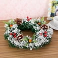 thumbnail image 3 of Christmas Wreath for Front Door 11.8 Inch Snow Flocked Artificial Wreath with Snowflake Pinecone Berries Ornaments, Winter Holiday Christmas Party Decorations for Indoor Outdoor Decor, 3 of 6