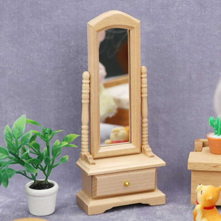 2pcs Dollhouse Miniature Mirrors Dollhouse Mini Mirrors Toys Dollhouse Decoration, Size: 6.5x5.2cm