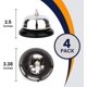 thumbnail image 3 of [Paquete de 4] Campanas de llamada de 3,38 pulgadas – Campana de escritorio plateada, campana de servicio de mostrador de metal de acero inoxidable, anillo fuerte y claro para personas mayor, 3 of 5