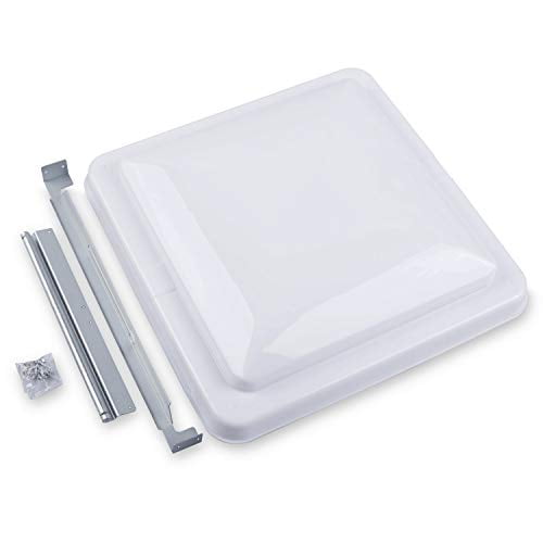 14 inch Universal White Vent Lid For Trailer RV Bathroom Replacement Of Lid X1 XKH- Trailer RV Roof Vent Cover Camper P/N: ET-CAR-FIX018-WHITE Motorhome 