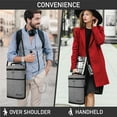 thumbnail image 6 of OPUX 2 Bottle Wine Carrier Tote, Insulated Leakproof Wine Cooler Bag, Wine Travel Bag for Picnic BYOB Beach, Portable Wine Bottle Carrying Case, Gift for Wine Lover Women Men Christmas, Heather Grey, 6 of 9