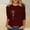 Wine, variant on WXLWZYWL Casual Tops for Women 3/4 Sleeve Round Neck Trendy Print Blouses Tees Plus Size Slim Fit Pullover Top