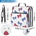 thumbnail image 3 of Water-Resistant 3-Ring Binder Organizer with Multiple Pockets Zipper Binder Bag for Office Red and Blue Stripe Bows, 3 of 8
