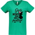 thumbnail image 3 of Inktastic Hunting Girls Hunt Too Only Prettier with Doe and Arrow Women's V-Neck T-Shirt, 3 of 5