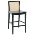 thumbnail image 6 of SAFAVIEH Benicio Square Mid Back Counter Stool, Black/Natural (Set of 2), 6 of 14