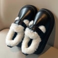 thumbnail image 4 of Fleece Lined Casual Shoes for Girls Kids Waterproof Non Slip Winter Warm Loafers Wide Toe Box Slip On Dress Shoes Black Size 2.5 Big Kids, 4 of 6