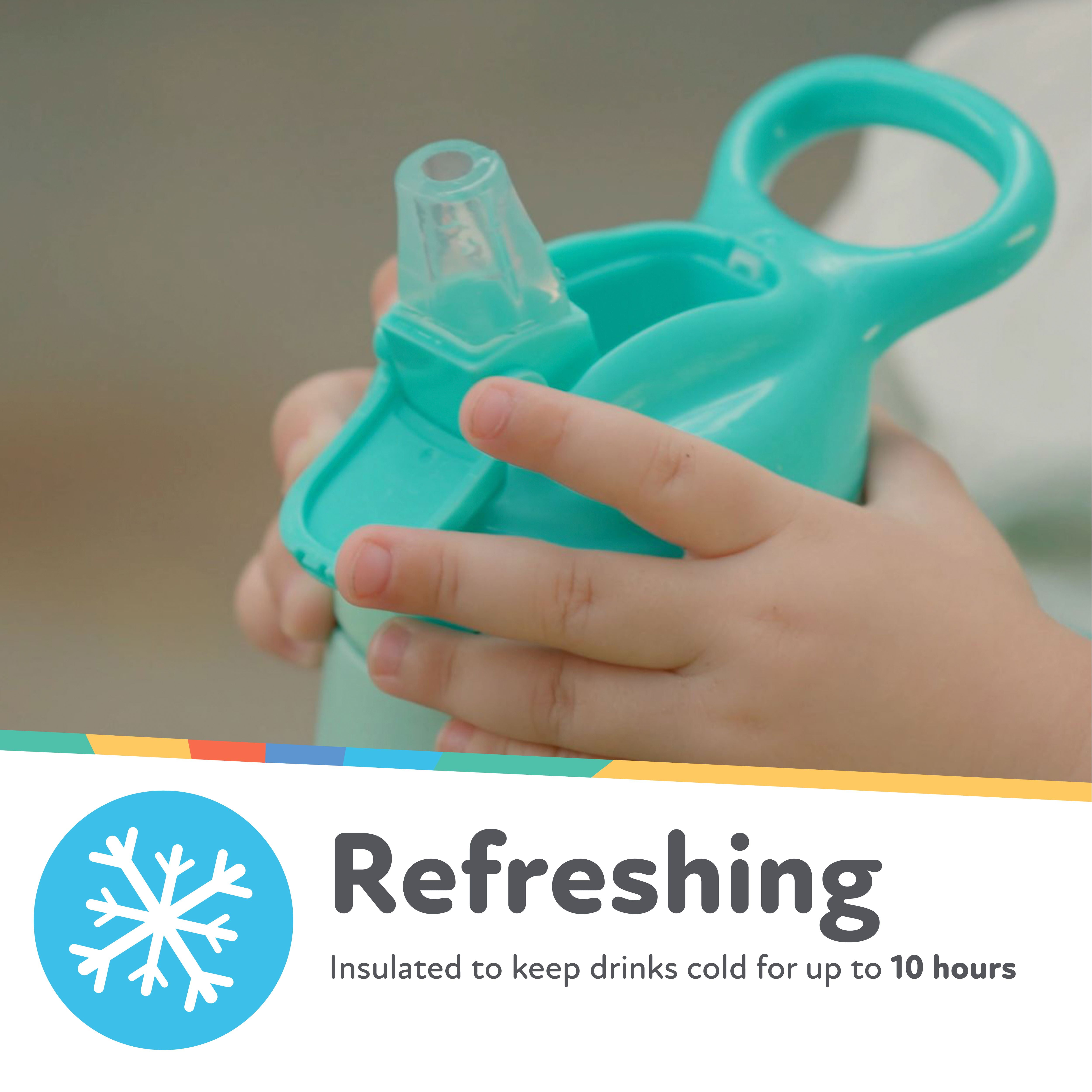 Nuby Thirsty Kids No Spill Flip-It Reflex Stainless Steel Sippy Cup, 10 oz, Blue