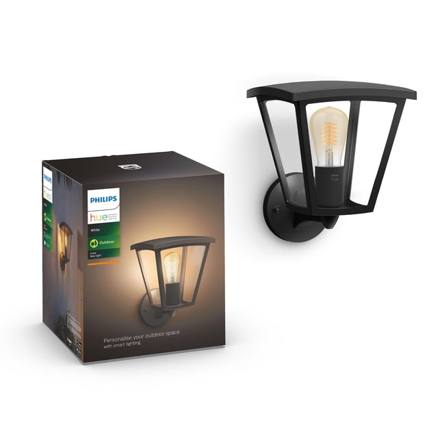 Lámpara de pared inteligente para exteriores Philips Hue Inara Black, paquete de 1