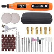JENABOM 58 in 1 Mini Cordless Rotary Tool, 3.7V Electric Rotating Tool , LED Lights, 5-Speed and USB Charging, Used for Polishing, Carving, and DIY （Orange）