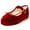 Red, variant on YDN Women Fashion Bows Platform Low Heel Mary Jane Pumps Round Toe Buckle Strap Flats Comfy Prom Party Club Shoes Size 7 Red