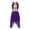 Purple, variant on iiniim Women Sleeveless Metallic Gold Color Block Lyrical Dance Dress Red M