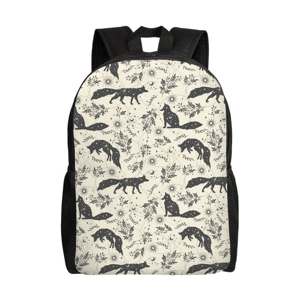 Easygdp Vintage Moon Fox Mochila Versátil y Elegante: Comodidad, Almacenaje y Durabilidad para la Universidad, Trabajo, Viajes y Uso Diario