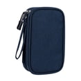 thumbnail image 1 of Organizador portátil para cables de viaje y accesorios. Bolsa de almacenamiento para cargadores. Azul marino grande, 1 of 9