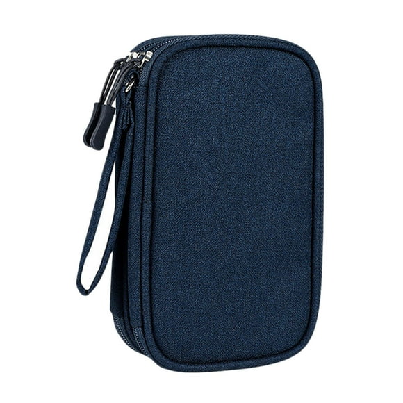 Organizador de cables de viaje, bolsa para accesorios tecnológicos, electrónica de viaje multifuncional Azul marino grande