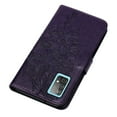 thumbnail image 2 of Dteck Samsung A52 Case, Butterfly Patterned Wallet Case, Magnetic Hand Strap Credit Card Holder Slots Synthetic Leather Kickstand Protective Cover For Samsung Galaxy A52, Purple, 2 of 11