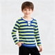 thumbnail image 2 of Odeerbi Chicos Henley Camisas Algodón Color Bloque Rayas Bordado Camisa de Manga Larga, 2 of 6