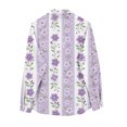 thumbnail image 5 of Endives Women's Button Down Shirt Floral Print Relaxed Fit Long Sleeved Shirt Outerwear Spring Summer Outfit Purple, 5 of 7