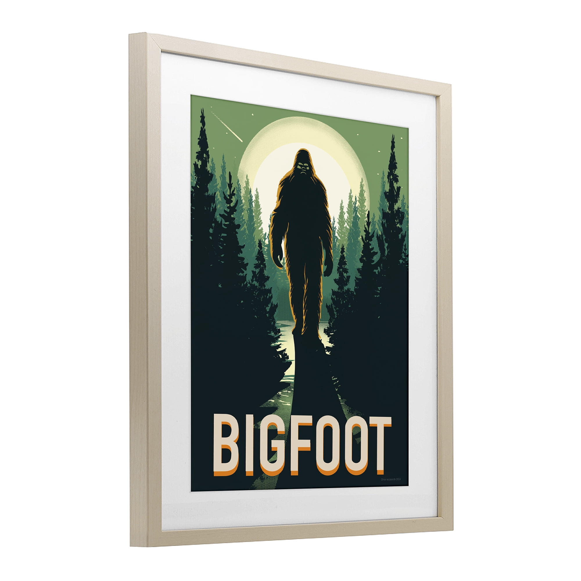 Stupell Industries Cryptid In The Woods Birch Framed Print Under Glass, design by Omar Escalante