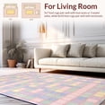 thumbnail image 2 of ODIKA 6'x9' Machine Washable Non-Slip Area Rug, Checkered Accent Modern Geometric Design High Traffic Rug, Pink, 146593, 2 of 7