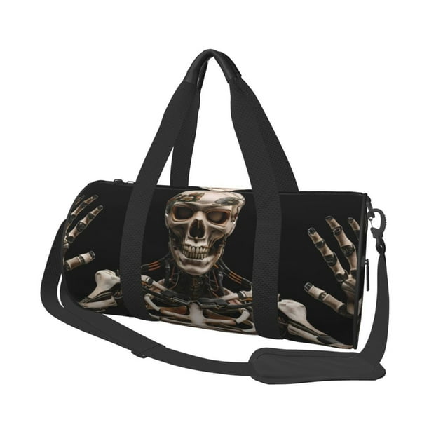 Easygdp Cyber Skeleton With Tattoos Bolsa de Viaje, Bolsa de Mano, Bolsa de Gimnasio, Bolsa de Equipaje para Viaje