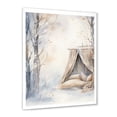 thumbnail image 2 of Designart "Cozy Retreat in Winter Cottage I" Landscapes Framed Wall Art - Traditional Beige Winter Landscape Entryway Framed Wall Art, 2 of 6