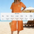 thumbnail image 3 of Women's Tops Set Vacation Home Linen Printing Short Sleeves And Trousers, 3 of 9