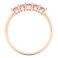 thumbnail image 5 of 0.35 ctw Wedding Band for Women - 18K Rose Gold Simulated Pink Diamond Stackable Eternity Ring, 5 of 6