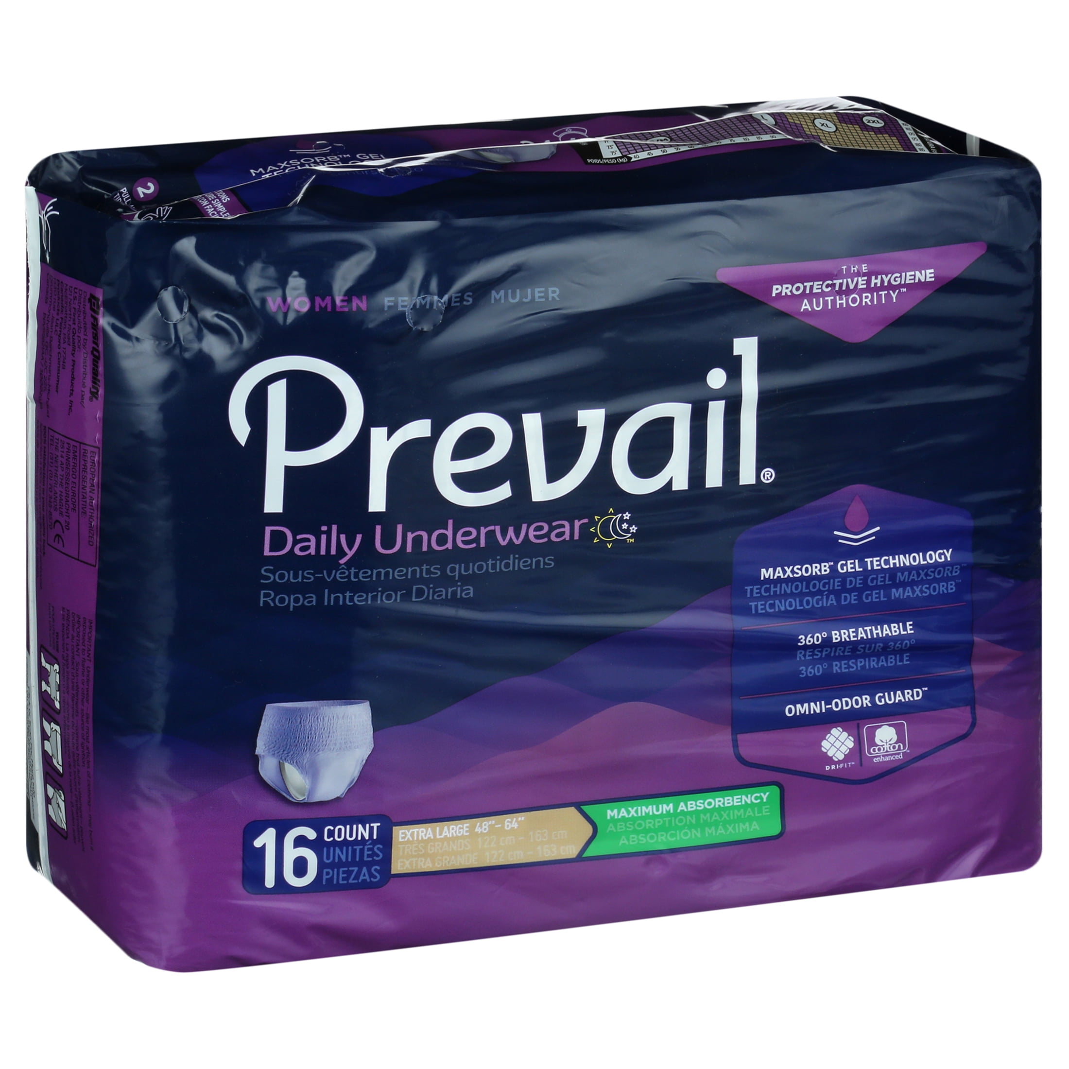 Prevail Daily Disposable Underwear Female Small, Maximum, 88 Ct