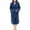S2-Blue, variant on Bath Robes for Women Long Size with Pockets Hooded Loose Housecoat Belted Solid Absorption Ladies Sleepwear