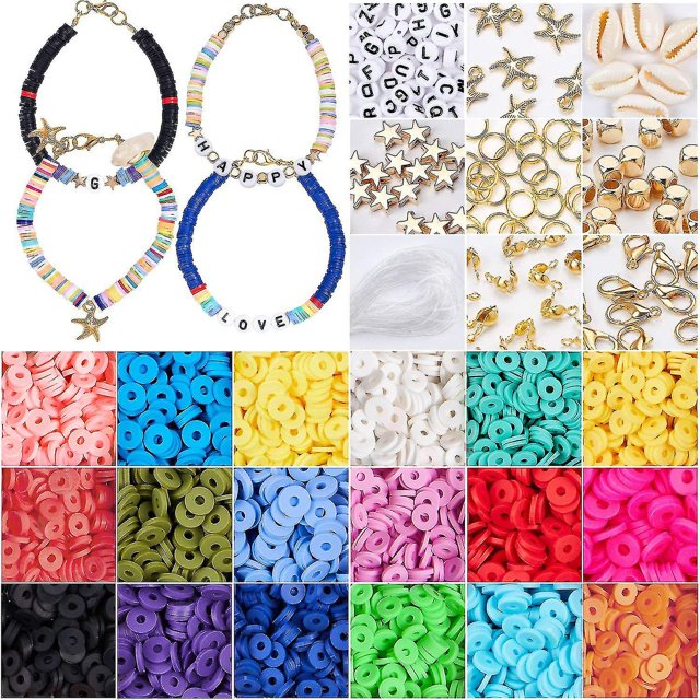 Kit para hacer pulseras con cuentas de arcilla, kit para hacer joyas con cuentas de arcilla, kit para hacer pulseras con cuentas de arcilla Manualidades