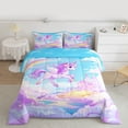 thumbnail image 2 of Feelyou Dreamy Purple Unicorn Bedding Comforter Set for Teen, Mystic Castle Twin Comforter Sets, Cartoon Magical Animal Reversible Bedding Set, Microfiber Bedroom Decor, 2-Piece, 2 of 8