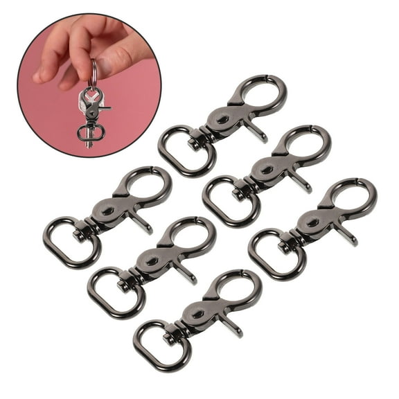 Hemoton 6pcs Black Zinc Alloy Trigger Snaps Swivel Clips Auto Close Buckle for DIY Craft Projects and Bag