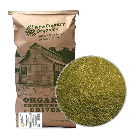 Alfalfa Meal Plant Fertilizer & Feed Supplement - Certified Organic & Non-GMO - Feed Grade - Suitable As Organic Feed Supplement & Organic Fertilizer - 50 Lbs