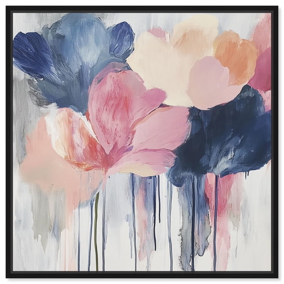 Art Remedy Colorful Abstracts Canvas, 12" x 12", Black Frame, Petal Tears II