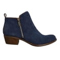 thumbnail image 1 of D39Botas de otoño para mujer, botas de cuero con cremallera lateral y tacón bajo apilado, zapatos, 1 of 5