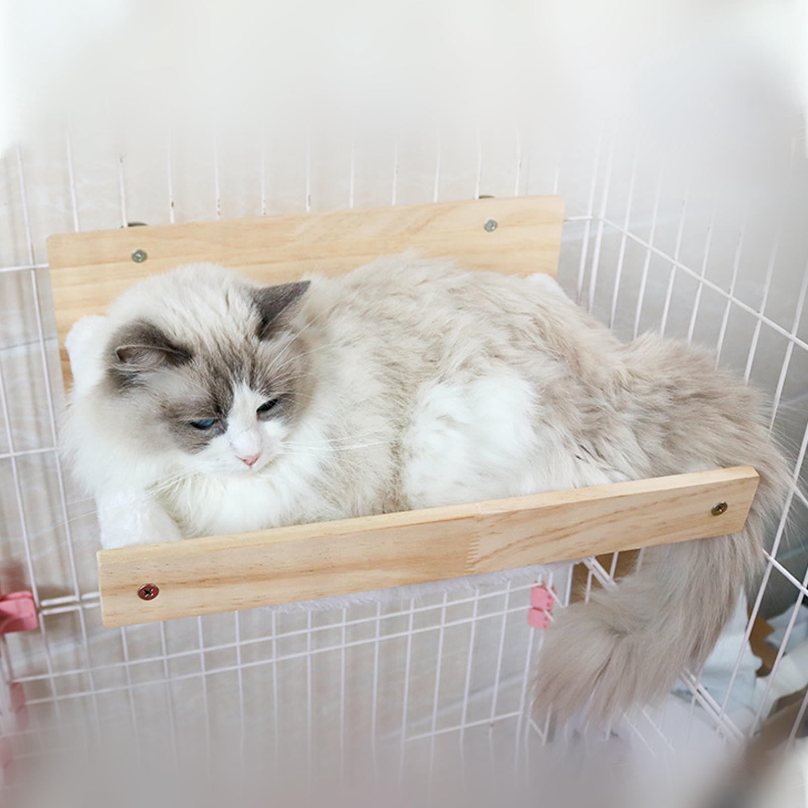 Rupoun Wall‑Mounted Cat Hammock Bed – Breathable, Washable, Space‑Saving Window Perch for All Seasons