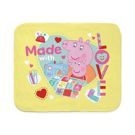 CafePress - Peppa Pig: Made With Love - Sherpa Fleece Throw Blanket 60" x 50"