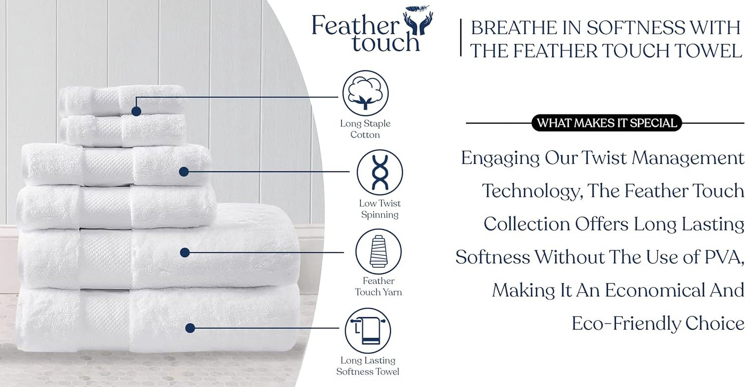 Delara 10-Piece Organic Cotton Towel Set, 650 GSM Luxury Plush, Quick Dry & Ultra-Absorbent, GOTS & OEKO-TEX Certified, White