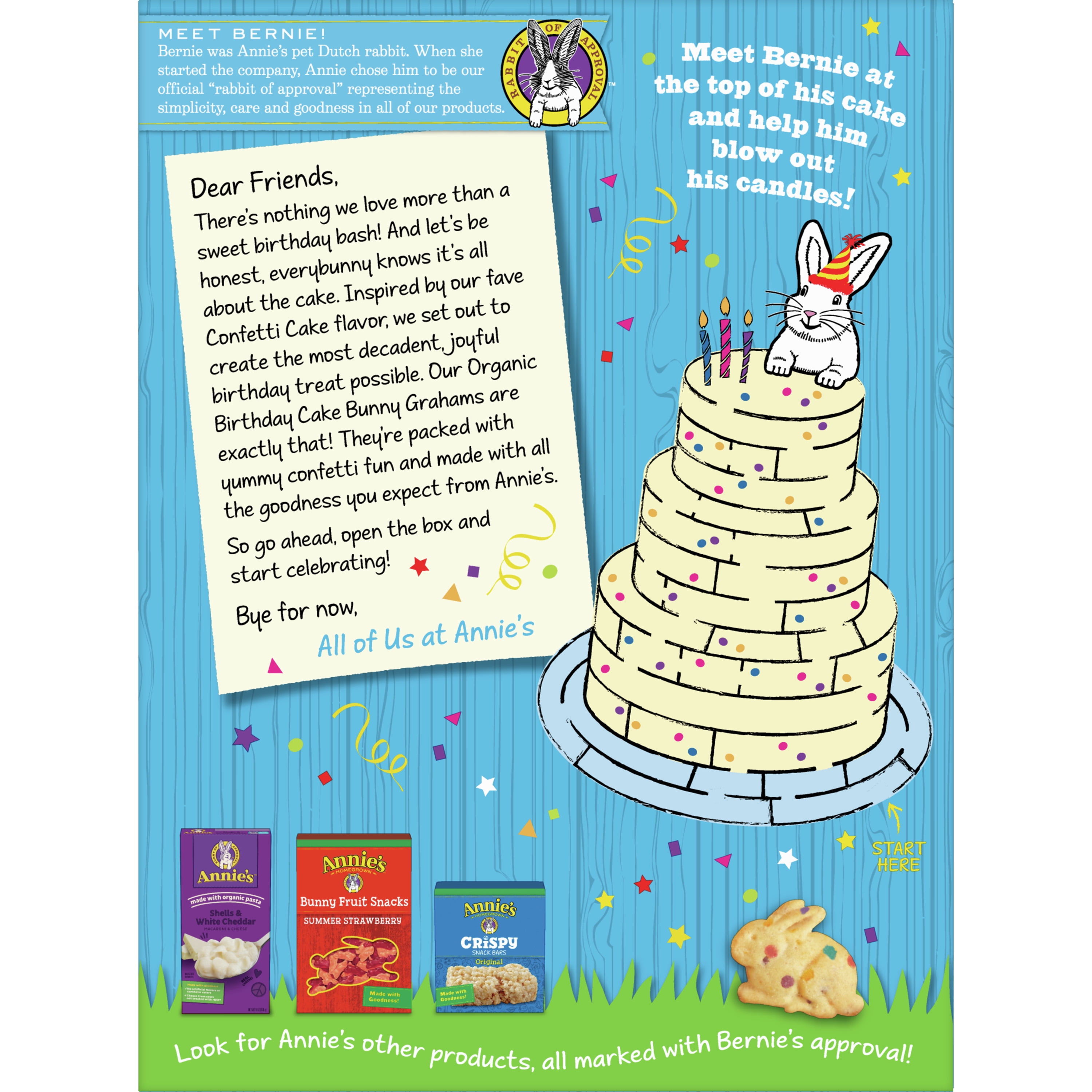 Annie's Organic Birthday Cake Whole Grain Bunny Graham Snacks, 11.25 oz