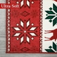 thumbnail image 3 of HOMERRY Xmas Rug Christmas Home Decor Tree Deer Print Area Rug Washable Non-Slip 2' x 10' Modern Rug for Kitchen Enterway Indoor Red Carpet, 3 of 5