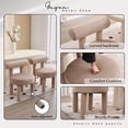 thumbnail image 2 of Guyou Velvet Dining Chairs - Set of 6, Modern Upholstered Armless Side Chairs with Open Back, 21.5" Wide for Dining Room & Vanity, Khaki, 2 of 7