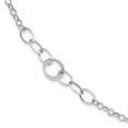thumbnail image 1 of 14K White Gold Polished Textured Fancy Link Bracelet, 1 of 2