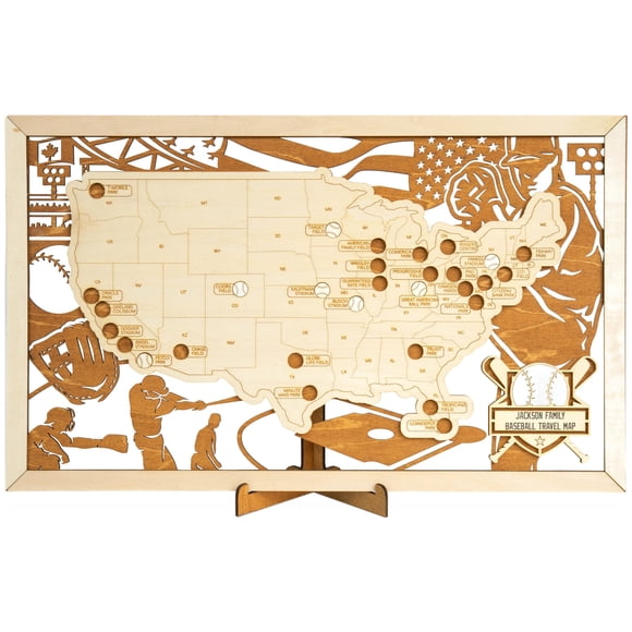 HYPERI Baseball Stadium Map, Ballpark Stadium Tracker Checklist, Major League Ballparks Visited Map, Baseball Gift Bucket List, Valentine's Day Gifts