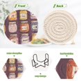 thumbnail image 4 of Yayeee 6 PCS Drink Coasters with Holder Set Woven Absorbent Round Tabletop Hot Pad, Purple Jam, 4 of 7