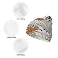 thumbnail image 3 of Yiaed Tropical Leaves Print Winter Beanie for Men Women, Fleece Lined Beanie Soft Warm Knit Hat Ski Stocking Cuffed Ca, 3 of 6