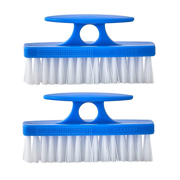 Superio Blue Nail Brush Cleaner with Handle, 2 Pack Durable Brush Scrubber To Clean Toes