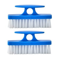 Superio Blue Nail Brush Cleaner with Handle, 2 Pack - Durable Brush Scrubber To Clean Toes, Fingernails, Hand Scrubber All Surface Cleaning, Heavy Duty Scrub Brush Stiff Bristles, Easy To Hold