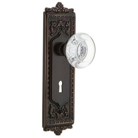 Nostalgic Warehouse Eadrcc Dp Kh Round Clear Crystal Solid Brass